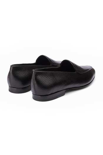Buy_3dm Lifestyle_Black Belgian Grain Pattern Loafers _Online_at_Aza_Fashions