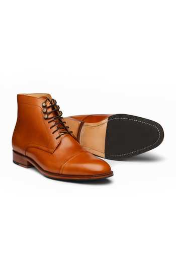 Shop 3dm Lifestyle Brown Leather Toe Cap Derby Boots Online at Aza Fashions Shop_3dm Lifestyle_Brown Leather Toe Cap Derby Boots _Online_at_Aza_Fashions