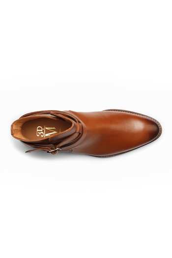 3dm Lifestyle_Brown Leather Jodhpur Boots _Online_at_Aza_Fashions