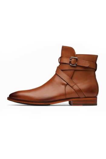 Buy_3dm Lifestyle_Brown Leather Jodhpur Boots _Online_at_Aza_Fashions