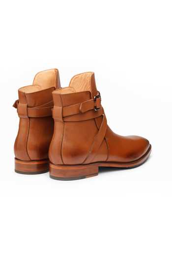 3dm Lifestyle_Brown Leather Jodhpur Boots _at_Aza_Fashions