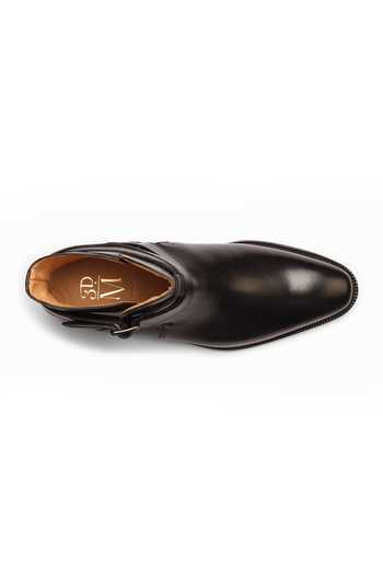 3dm Lifestyle_Black Leather Jodhpur Boots _Online_at_Aza_Fashions