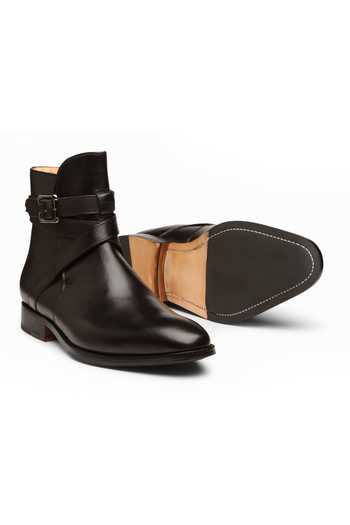 3dm Lifestyle_Black Leather Jodhpur Boots _at_Aza_Fashions