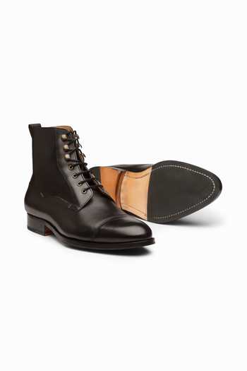 Buy_3dm Lifestyle_Black Leather Derby Boots _Online_at_Aza_Fashions