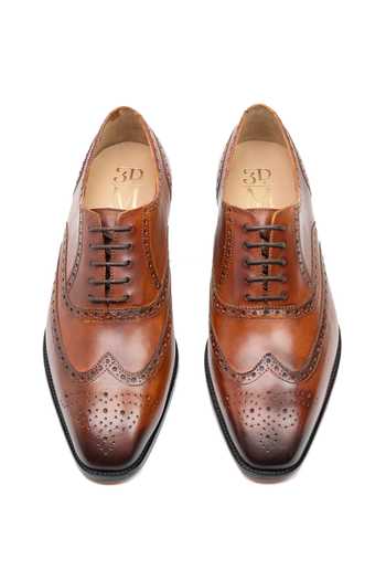 3dm Lifestyle Leather Full Brogue Wingtip Oxford Shoes 