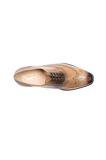 3dm Lifestyle Beige Leather Full Brogue Wingtip Oxford Shoes Online at Aza Fashions 3dm Lifestyle_Beige Leather Full Brogue Wingtip Oxford Shoes _Online_at_Aza_Fashions