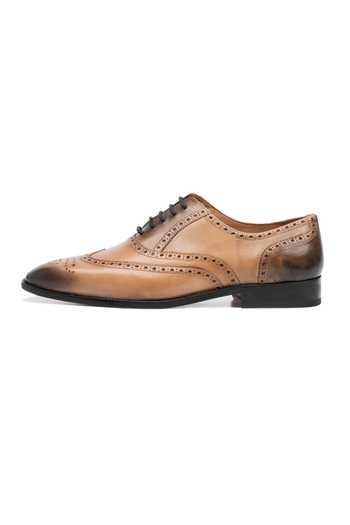 Buy 3dm Lifestyle Beige Leather Full Brogue Wingtip Oxford Shoes Online at Aza Fashions Buy_3dm Lifestyle_Beige Leather Full Brogue Wingtip Oxford Shoes _Online_at_Aza_Fashions