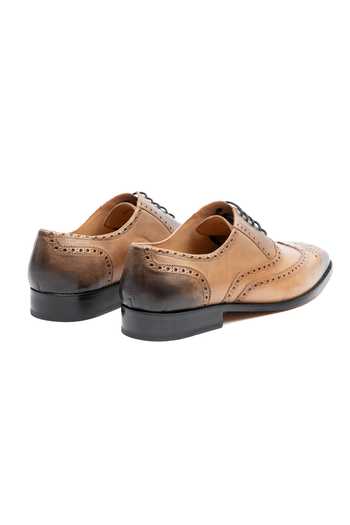 Shop 3dm Lifestyle Beige Leather Full Brogue Wingtip Oxford Shoes Online at Aza Fashions Shop_3dm Lifestyle_Beige Leather Full Brogue Wingtip Oxford Shoes _Online_at_Aza_Fashions