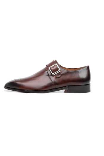 3dm Lifestyle Brown Leather Medallion Single Monkstrap Shoes Online at Aza Fashions 3dm Lifestyle_Brown Leather Medallion Single Monkstrap Shoes _Online_at_Aza_Fashions