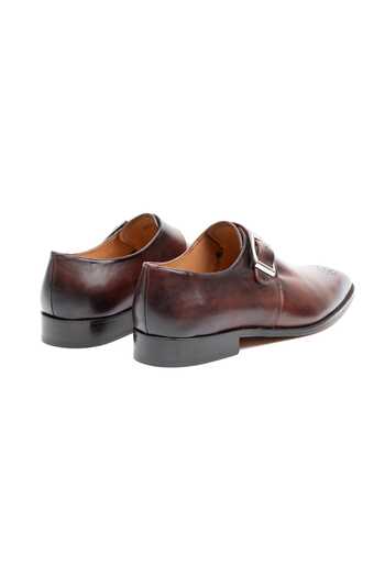 Buy 3dm Lifestyle Brown Leather Medallion Single Monkstrap Shoes Online at Aza Fashions Buy_3dm Lifestyle_Brown Leather Medallion Single Monkstrap Shoes _Online_at_Aza_Fashions