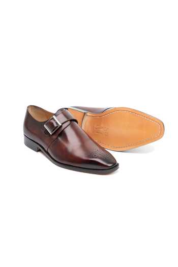 Shop 3dm Lifestyle Brown Leather Medallion Single Monkstrap Shoes Online at Aza Fashions Shop_3dm Lifestyle_Brown Leather Medallion Single Monkstrap Shoes _Online_at_Aza_Fashions