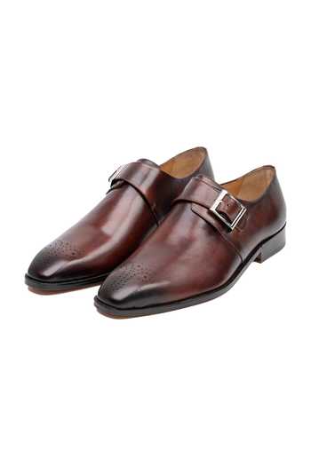 3dm Lifestyle Leather Medallion Single Monkstrap Shoes 