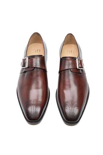 3dm Lifestyle Leather Medallion Single Monkstrap Shoes 