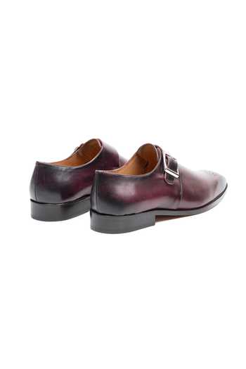 3dm Lifestyle Burgundy Leather Medallion Single Monkstrap Shoes at Aza Fashions 3dm Lifestyle_Burgundy Leather Medallion Single Monkstrap Shoes _at_Aza_Fashions