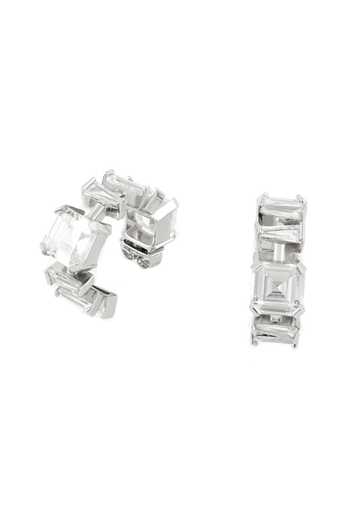 Isharya_Silver Plated Imperia Diamante Botox Hoop Earrings _Online_at_Aza_Fashions