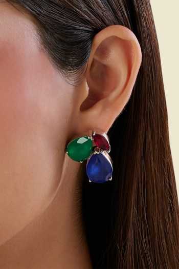 Shop_Isharya_Multi Color Trilogy Botox Statement Stud Earrings _Online_at_Aza_Fashions