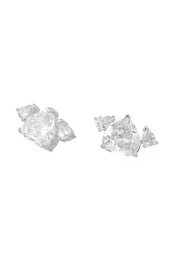 Isharya Silver Plated Sirein Diamante Botox Stud Earrings Online at Aza Fashions Isharya_Silver Plated Sirein Diamante Botox Stud Earrings _Online_at_Aza_Fashions