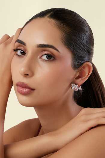 Buy Isharya Silver Plated Sirein Diamante Botox Stud Earrings Online at Aza Fashions Buy_Isharya_Silver Plated Sirein Diamante Botox Stud Earrings _Online_at_Aza_Fashions