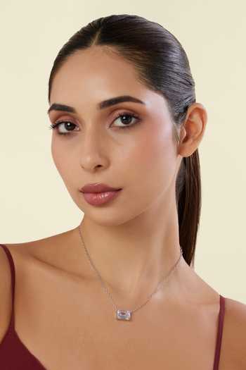 Shop Isharya White Diamante Botox Pendant Necklace Online at Aza Fashions Shop_Isharya_White Diamante Botox Pendant Necklace _Online_at_Aza_Fashions