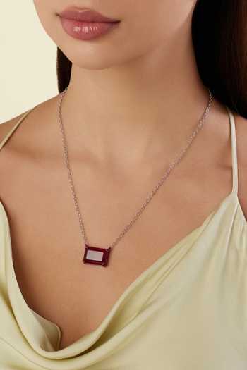 Shop Isharya Red Ruby Botox Pendant Necklace Online at Aza Fashions Shop_Isharya_Red Ruby Botox Pendant Necklace _Online_at_Aza_Fashions