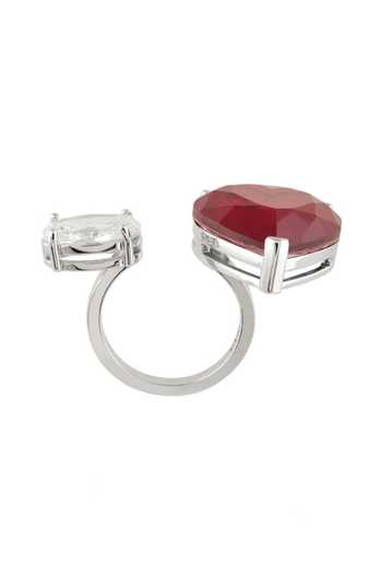 Isharya Red Rubine Botox Statement Ring Online at Aza Fashions Isharya_Red Rubine Botox Statement Ring _Online_at_Aza_Fashions