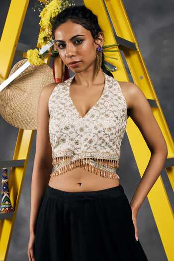 Vandana Sethi Zari Embroidered Blouse