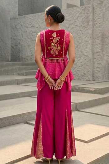 Shreeka Embroidered Peplum Top Sharara Set