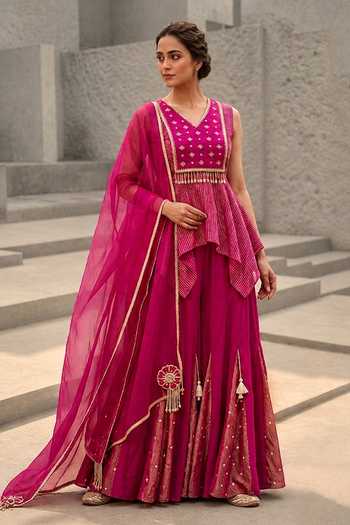 Shreeka Embroidered Peplum Top Sharara Set