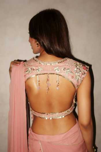 Shreeka Draped Pant Saree With Embroidered Blouse 