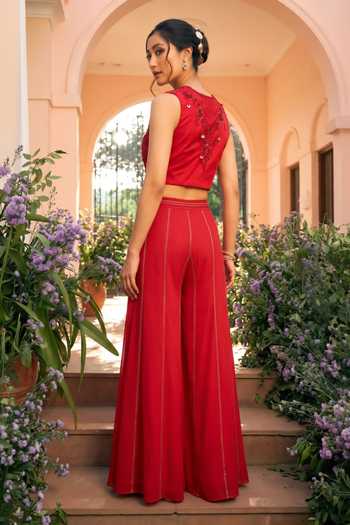 Shreeka 3D Floral Embroiered Waistcoat Sharara Set 