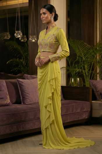 Shreeka Embroidered Cropped Bolero Jacket & Skirt Set