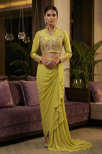 Shreeka Embroidered Cropped Bolero Jacket & Skirt Set