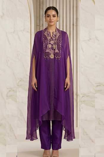 Shreeka Embroidered Cape & Kurta Set