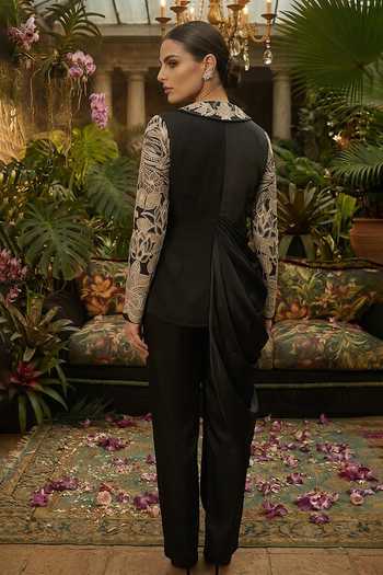 Shreeka Embroidered Draped Blazer & Trouser Set