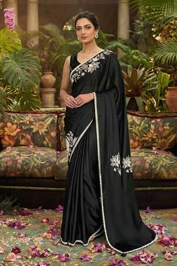 Shreeka Sequin Border Embroidered Saree With Blouse