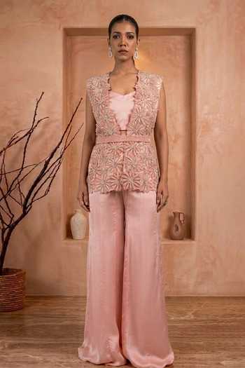 Shreeka Embroidered Jacket Palazzo Set