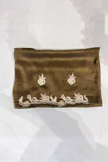 Buy Two Sisters By Gyans Brown Organza Embroidered Saree With Unstitched Blouse Fabric Online at Aza Fashions Buy_Two Sisters By Gyans_Brown Organza Embroidered Saree With Unstitched Blouse Fabric _Online_at_Aza_Fashions