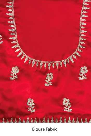 Two Sisters By Gyans Red Silk Saree With Unstitched Blouse Fabric Online at Aza Fashions Two Sisters By Gyans_Red Silk Saree With Unstitched Blouse Fabric _Online_at_Aza_Fashions