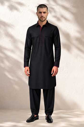 Bubber Couture Ritvik Cotton Silk Kurta & Salwar Set 