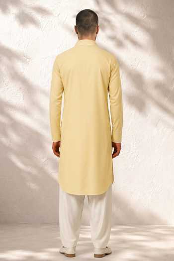 Bubber Couture Vedaan Plain Cotton Silk Kurta & Salwar Set 