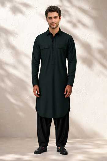 Bubber Couture Plain Cotton Silk Kurta & Salwar Set 