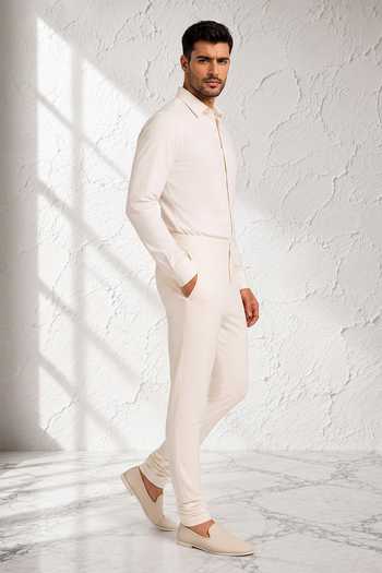Shop Bubber Couture Off White Silk, Cotton Revaan Churidar Online at Aza Fashions Shop_Bubber Couture_Off White Silk, Cotton Revaan Churidar _Online_at_Aza_Fashions