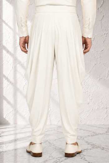 Bubber Couture Off White Silk, Cotton Kanish Dhoti Pant Online at Aza Fashions Bubber Couture_Off White Silk, Cotton Kanish Dhoti Pant _Online_at_Aza_Fashions