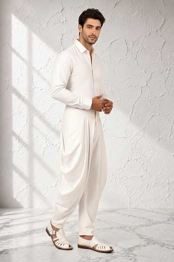 Buy Bubber Couture Off White Silk, Cotton Kanish Dhoti Pant Online at Aza Fashions Buy_Bubber Couture_Off White Silk, Cotton Kanish Dhoti Pant _Online_at_Aza_Fashions