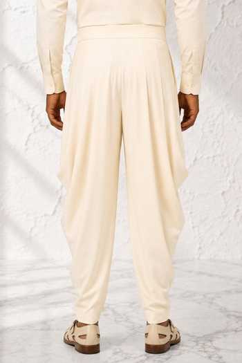 Buy Bubber Couture Cream Silk, Cotton Kiyan Classic Dhoti Pant Online at Aza Fashions Buy_Bubber Couture_Cream Silk, Cotton Kiyan Classic Dhoti Pant _Online_at_Aza_Fashions