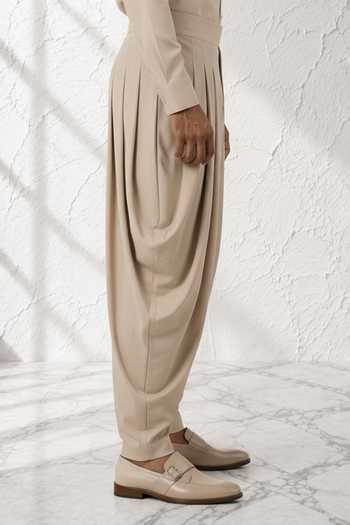Bubber Couture Beige Silk, Cotton Mivaan Dhoti Pant Online at Aza Fashions Bubber Couture_Beige Silk, Cotton Mivaan Dhoti Pant _Online_at_Aza_Fashions
