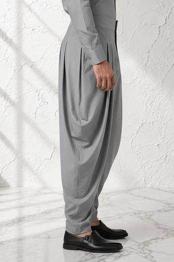 Bubber Couture Grey Silk, Cotton Prayan Dhoti Pant Online at Aza Fashions Bubber Couture_Grey Silk, Cotton Prayan Dhoti Pant _Online_at_Aza_Fashions