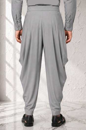 Buy Bubber Couture Grey Silk, Cotton Prayan Dhoti Pant Online at Aza Fashions Buy_Bubber Couture_Grey Silk, Cotton Prayan Dhoti Pant _Online_at_Aza_Fashions