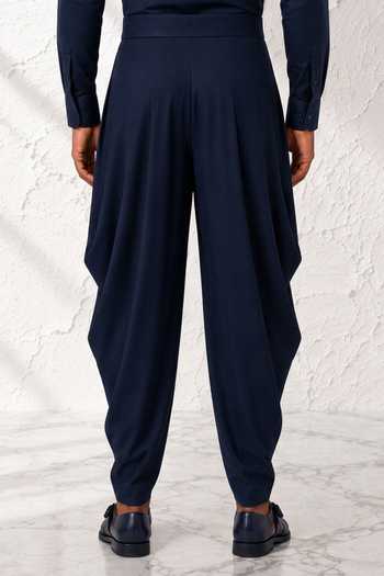 Bubber Couture Blue Silk, Cotton Prithan Dhoti Pant Online at Aza Fashions Bubber Couture_Blue Silk, Cotton Prithan Dhoti Pant _Online_at_Aza_Fashions