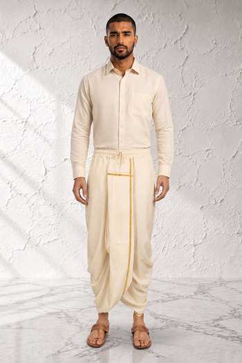 Bubber Couture Rivaan Cotton Silk Draped Dhoti Pant